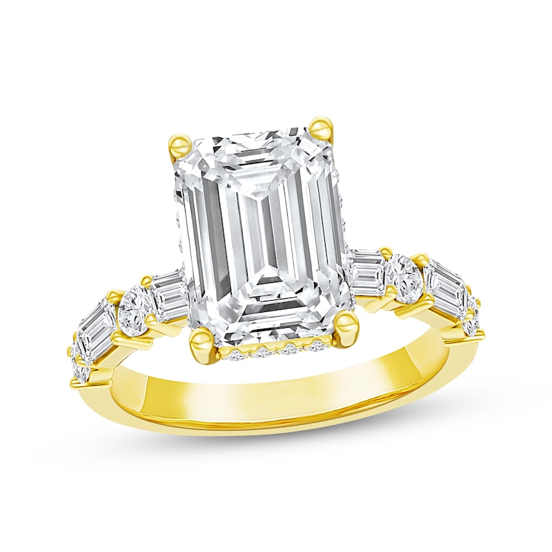 Main Image 1 of Now + Forever Lab-Grown Diamonds Emerald-Cut Engagement Ring 4-7/8 ct tw 14K Yellow Gold