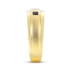 Thumbnail Image 2 of Now + Forever Men's Square-Cut Diamond & Blue Sapphire Wedding Band 1/10 ct tw 10K Yellow Gold