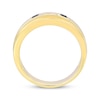 Thumbnail Image 3 of Now + Forever Men's Square-Cut Diamond & Blue Sapphire Wedding Band 1/10 ct tw 10K Yellow Gold