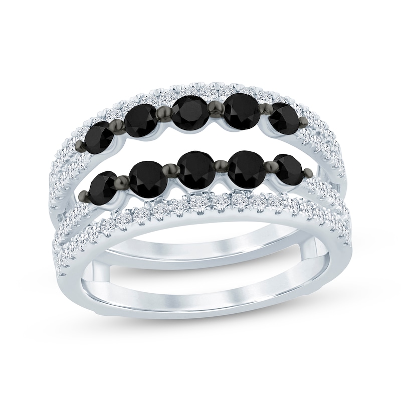 Main Image 1 of Now + Forever Black & White Diamond Enhancer Ring 1-1/4 ct tw 14K White Gold