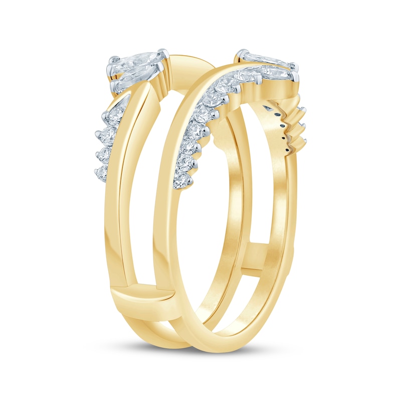 Main Image 2 of Now + Forever Marquise & Round-Cut Diamond Enhancer Ring 5/8 ct tw 14K Yellow Gold