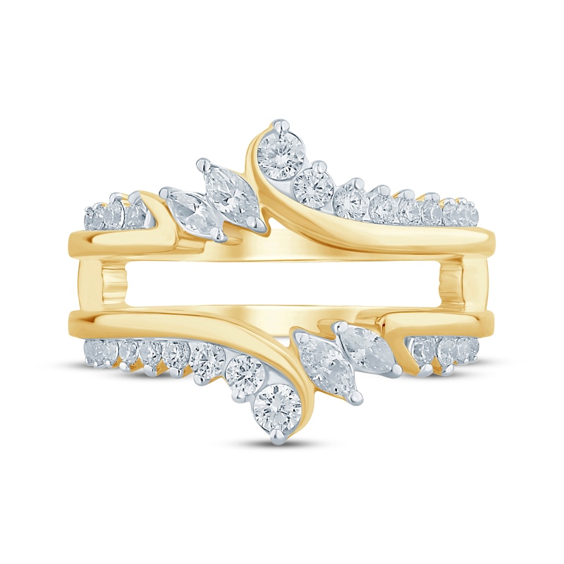 Main Image 3 of Now + Forever Marquise & Round-Cut Diamond Enhancer Ring 5/8 ct tw 14K Yellow Gold