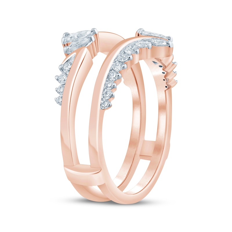 Main Image 2 of Now + Forever Marquise & Round-Cut Diamond Enhancer Ring 5/8 ct tw 14K Rose Gold