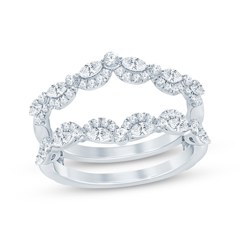 Main Image 1 of Now + Forever Marquise & Round-Cut Diamond Enhancer Ring 3/4 ct tw 14K White Gold