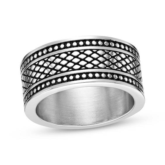 Men's Mesh Pattern Ring Stainless Steel