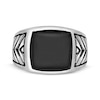 Thumbnail Image 3 of Men's Black Square Agate Ring Stainless Steel