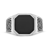 Thumbnail Image 3 of Men's Black Octagon Agate Ring Stainless Steel