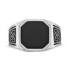 Thumbnail Image 4 of Men's Black Octagon Agate Ring Stainless Steel