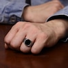 Thumbnail Image 4 of Men's Black Octagon Agate Ring Stainless Steel