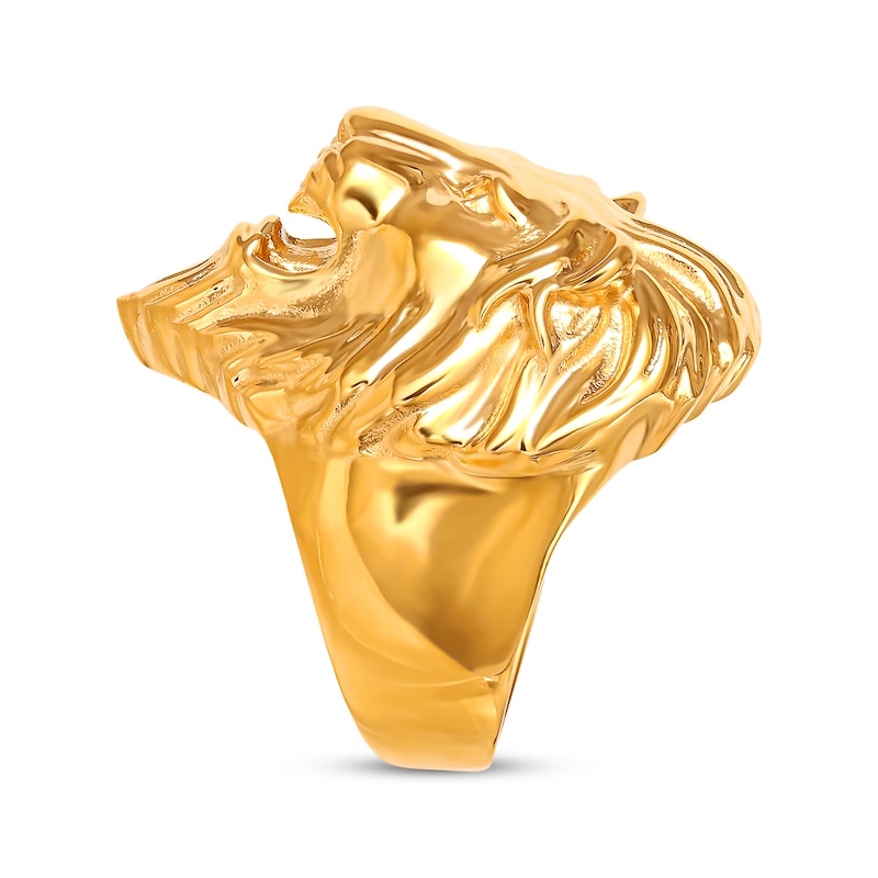 Lion's Head Ring Yellow Ion-Plated Stainless Steel