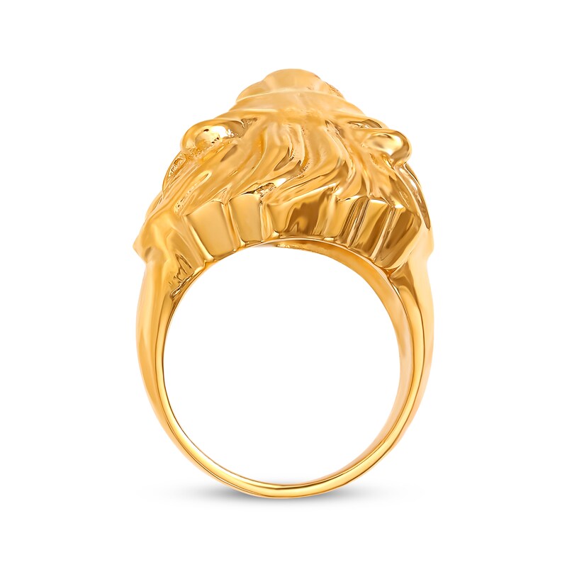 Lion's Head Ring Yellow Ion-Plated Stainless Steel