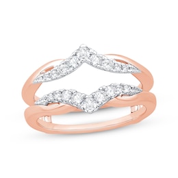 Now + Forever Diamond Chevron Enhancer Ring 3/8 ct tw 14K Two-Tone Gold