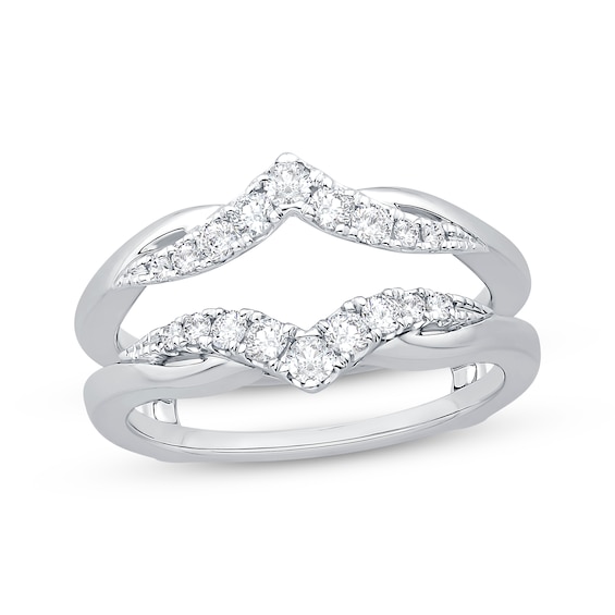 Now + Forever Diamond Chevron Enhancer Ring 3/8 ct tw 14K White Gold