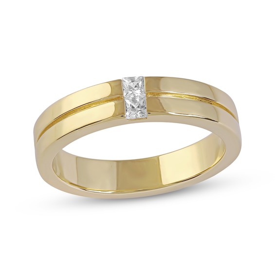 Men's Diamond Wedding Band 1/5 ct tw 14K Yellow Gold