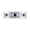 Thumbnail Image 3 of Now + Forever Men's Blue Sapphire & Diamond Wedding Band 1/4 ct tw 10K White Gold