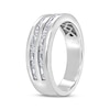 Thumbnail Image 2 of Now + Forever Men's Baguette & Round-Cut Diamond Wedding Band 1/2 ct tw 10K White Gold