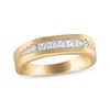 Thumbnail Image 1 of Now + Forever Men's Square & Round-Cut Diamond Wedding Band 5/8 ct tw 10K Yellow Gold