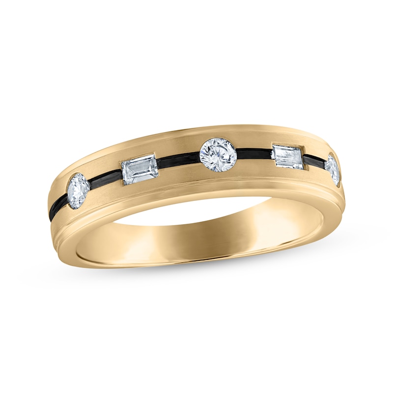 Main Image 1 of Now + Forever Men's Diamond Wedding Band 3/8 ct tw 10K Yellow Gold