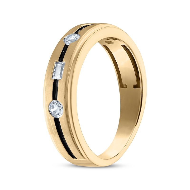 Main Image 2 of Now + Forever Men's Diamond Wedding Band 3/8 ct tw 10K Yellow Gold