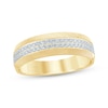 Thumbnail Image 1 of Now + Forever Men's Round-Cut Diamond Mesh Pattern Wedding Band 1/3 ct tw 10K Yellow Gold