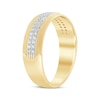 Thumbnail Image 2 of Now + Forever Men's Round-Cut Diamond Mesh Pattern Wedding Band 1/3 ct tw 10K Yellow Gold