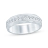 Thumbnail Image 1 of Now + Forever Men's Round-Cut Diamond Patterned Wedding Band 1/2 ct tw 10K White Gold