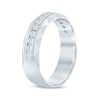 Thumbnail Image 2 of Now + Forever Men's Round-Cut Diamond Patterned Wedding Band 1/2 ct tw 10K White Gold