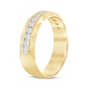Thumbnail Image 2 of Now + Forever Men's Round-Cut Diamond Patterned Wedding Band 1/2 ct tw 10K Yellow Gold