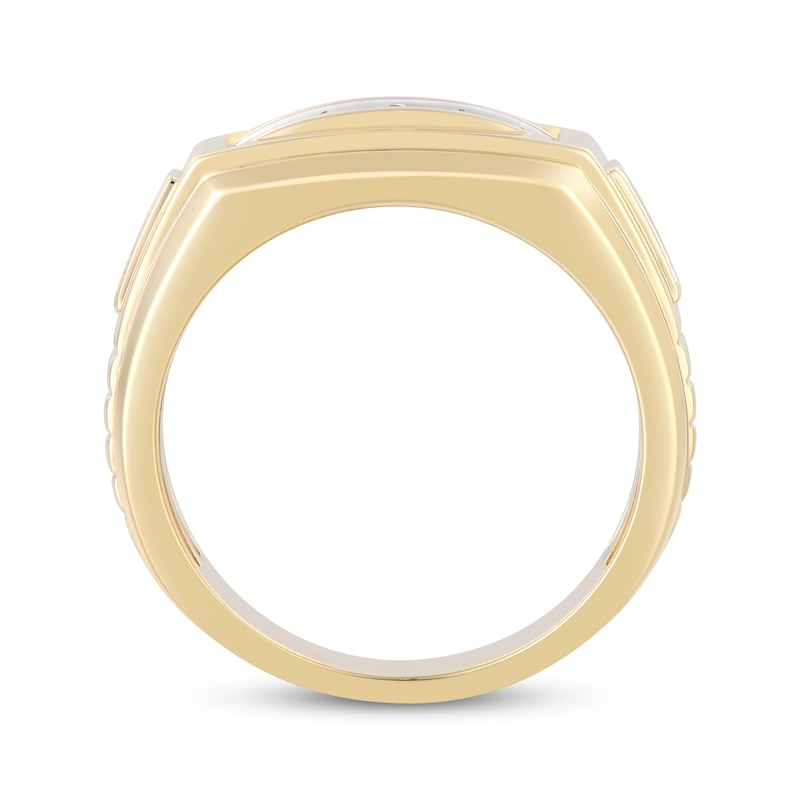 Main Image 3 of Now + Forever Men's Diamond Angled Wedding Band 1/4 ct tw 10K Yellow Gold