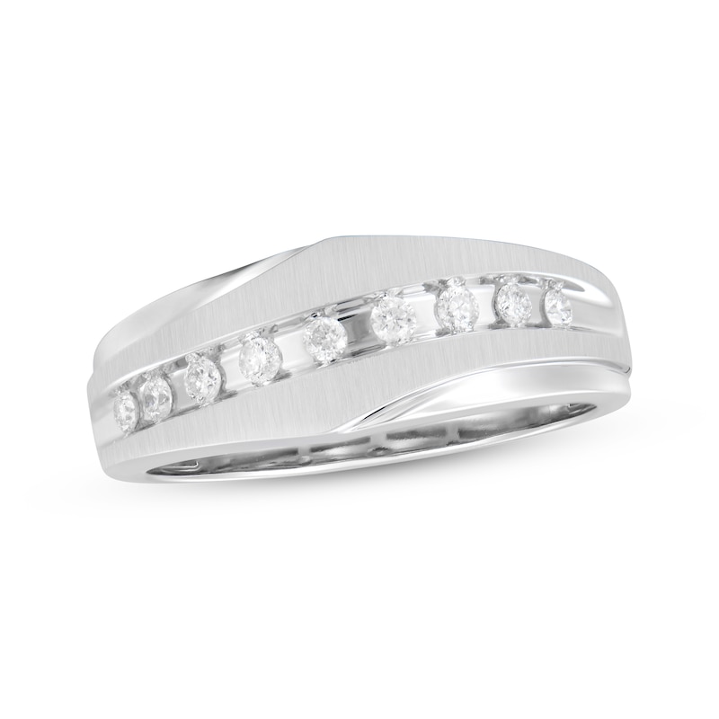 Main Image 1 of Now + Forever Men's Diamond Wedding Band 1/4 ct tw 10K White Gold