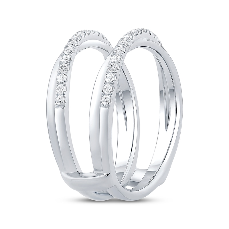 Main Image 2 of Now + Forever Diamond Crossover Enhancer Ring 3/8 ct tw 14K White Gold