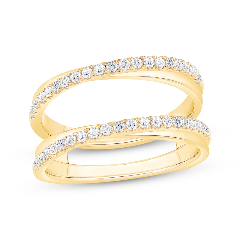 Main Image 1 of Now + Forever Diamond Crossover Enhancer Ring 3/8 ct tw 14K Yellow Gold