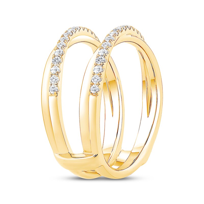 Main Image 2 of Now + Forever Diamond Crossover Enhancer Ring 3/8 ct tw 14K Yellow Gold