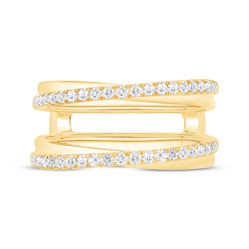 Main Image 3 of Now + Forever Diamond Crossover Enhancer Ring 3/8 ct tw 14K Yellow Gold