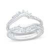 Thumbnail Image 1 of Now + Forever Baguette & Round-Cut Diamond Asymmetric Curve Enhancer Ring 1/2 ct tw 14K White Gold