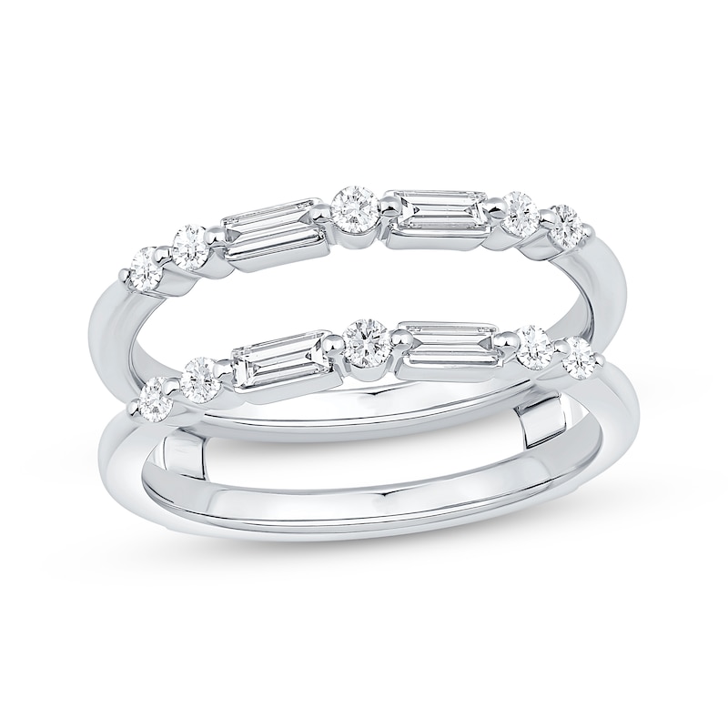 Main Image 1 of Now + Forever Baguette & Round-Cut Diamond Enhancer Ring 1/2 ct tw 14K White Gold