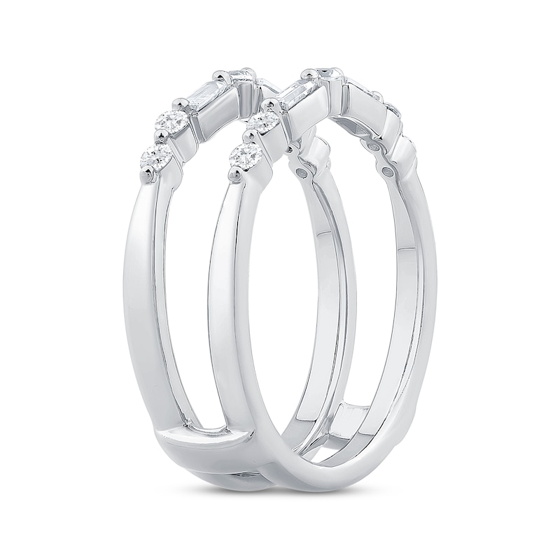 Main Image 2 of Now + Forever Baguette & Round-Cut Diamond Enhancer Ring 1/2 ct tw 14K White Gold