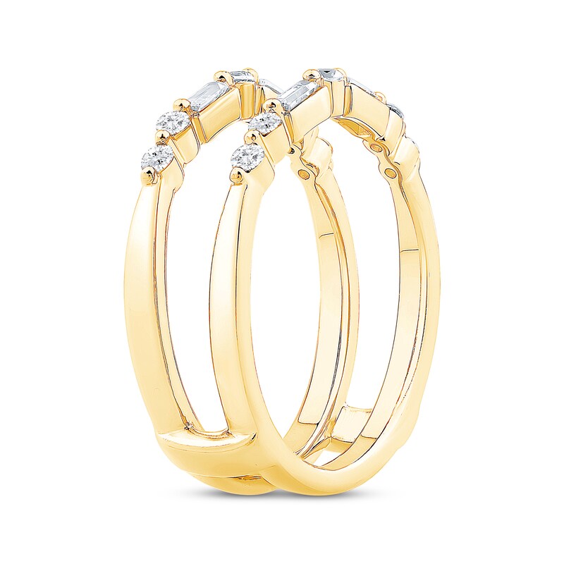 Main Image 2 of Now + Forever Baguette & Round-Cut Diamond Enhancer Ring 1/2 ct tw 14K Yellow Gold