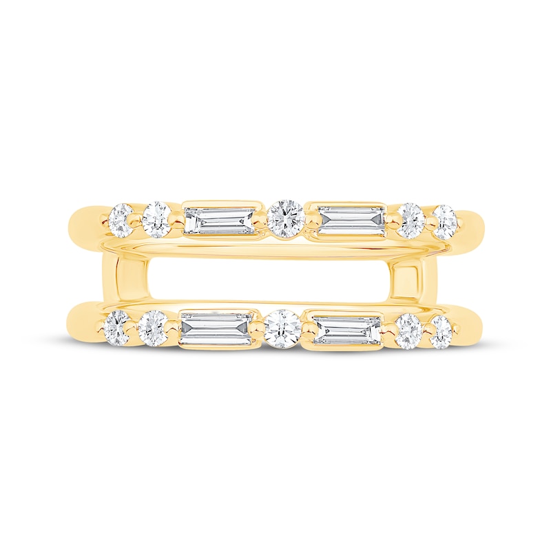 Main Image 3 of Now + Forever Baguette & Round-Cut Diamond Enhancer Ring 1/2 ct tw 14K Yellow Gold