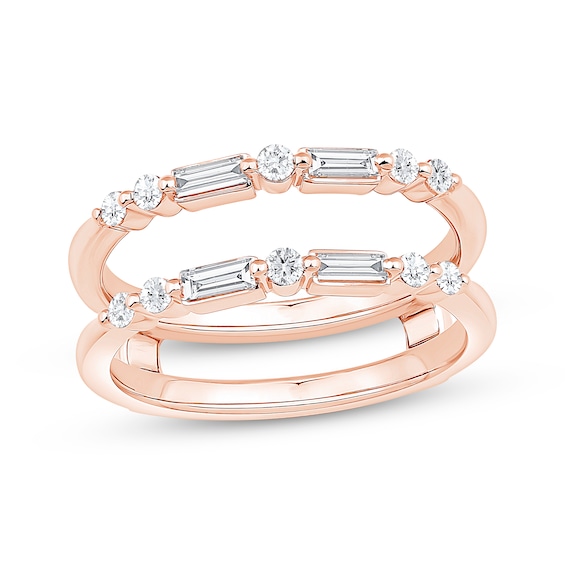 Now + Forever Baguette & Round-Cut Diamond Enhancer Ring 1/2 ct tw 14K Rose Gold