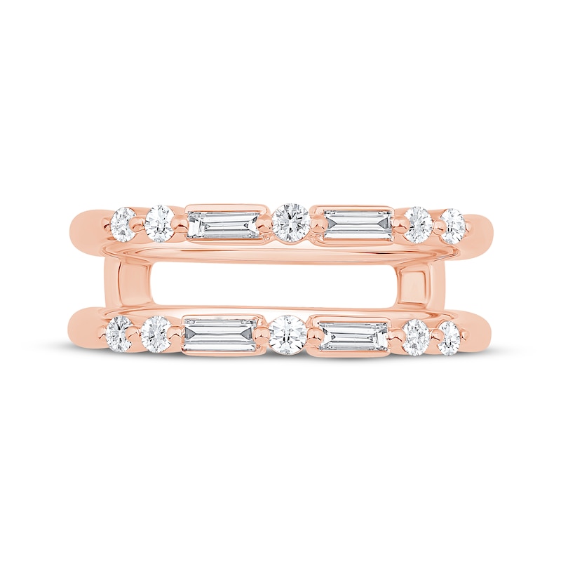 Main Image 3 of Now + Forever Baguette & Round-Cut Diamond Enhancer Ring 1/2 ct tw 14K Rose Gold