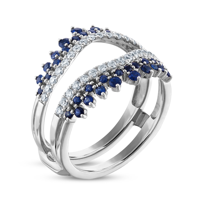 Main Image 2 of Now + Forever Diamond & Blue Sapphire Tiara Enhancer Ring 1/3 ct tw 14K White Gold