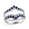 Thumbnail Image 0 of Diamond & Blue Sapphire Chevron Enhancer Ring 1/4 ct tw 14K White Gold