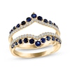 Thumbnail Image 0 of Diamond & Blue Sapphire Chevron Enhancer Ring 1/4 ct tw 14K Yellow Gold