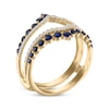 Thumbnail Image 1 of Diamond & Blue Sapphire Chevron Enhancer Ring 1/4 ct tw 14K Yellow Gold