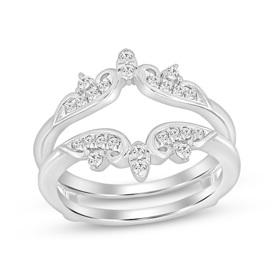 Now + Forever Diamond Contoured Enhancer Ring 1/4 ct tw 14K White Gold