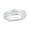 Thumbnail Image 1 of Now + Forever Men's Baguette & Round-Cut Diamond Wedding Band 1/4 ct tw 10K White Gold 5.8mm