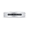 Thumbnail Image 3 of Now + Forever Men's Black Diamond Brushed Wedding Band 1/4 ct tw 10K White Gold