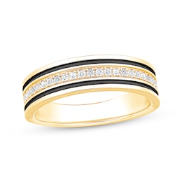 Now + Forever Men's Diamond Wedding Band 1/4 ct tw 10K Yellow Gold