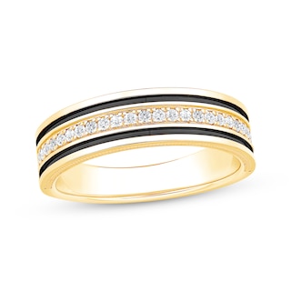 Now + Forever Men's Diamond Wedding Band 1/4 ct tw 10K Yellow Gold